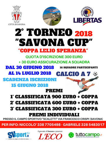 Calcio. Tornei Estivi. Ultimi posti disponibili per la seconda edizione della Savona Cup