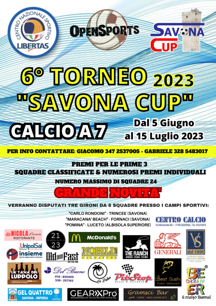 Calcio, Tornei Estivi. La Savona Cup accende i motori: aperte le iscrizioni per la 6° edizione