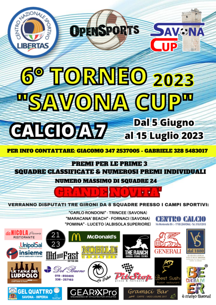 Calcio, Tornei Estivi. La Savona Cup accende i motori: aperte le iscrizioni per la 6° edizione Calcio, Tornei Estivi. La Savona Cup accende i motori: aperte le iscrizioni per la 6° edizione