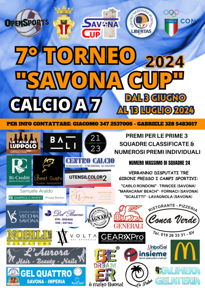 Tornei Estivi. La Savona Cup scalda i motori! Aperte le iscrizioni per la 7° edizione Tornei Estivi. La Savona Cup scalda i motori! Aperte le iscrizioni per la 7° edizione