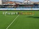 Albissola e Pisa schierate a centrocampo prima del match poi vinto dai toscani