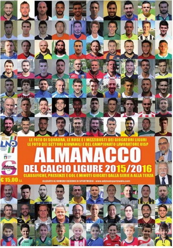 Ecco la copertina dell'Almanacco del Calcio Ligure 2015-2016: la presentazione venerdì 10 giugno
