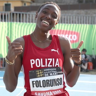 Ayomide Folorunso esulta per il successo 2022 al Meeting Città di Savona (credits Giancarlo Colombo/Meeting Città di Savona)