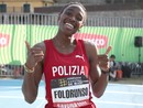 Ayomide Folorunso esulta per il successo 2022 al Meeting Città di Savona (credits Giancarlo Colombo/Meeting Città di Savona)