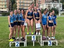Il podio della staffetta 4x100 Allieve
