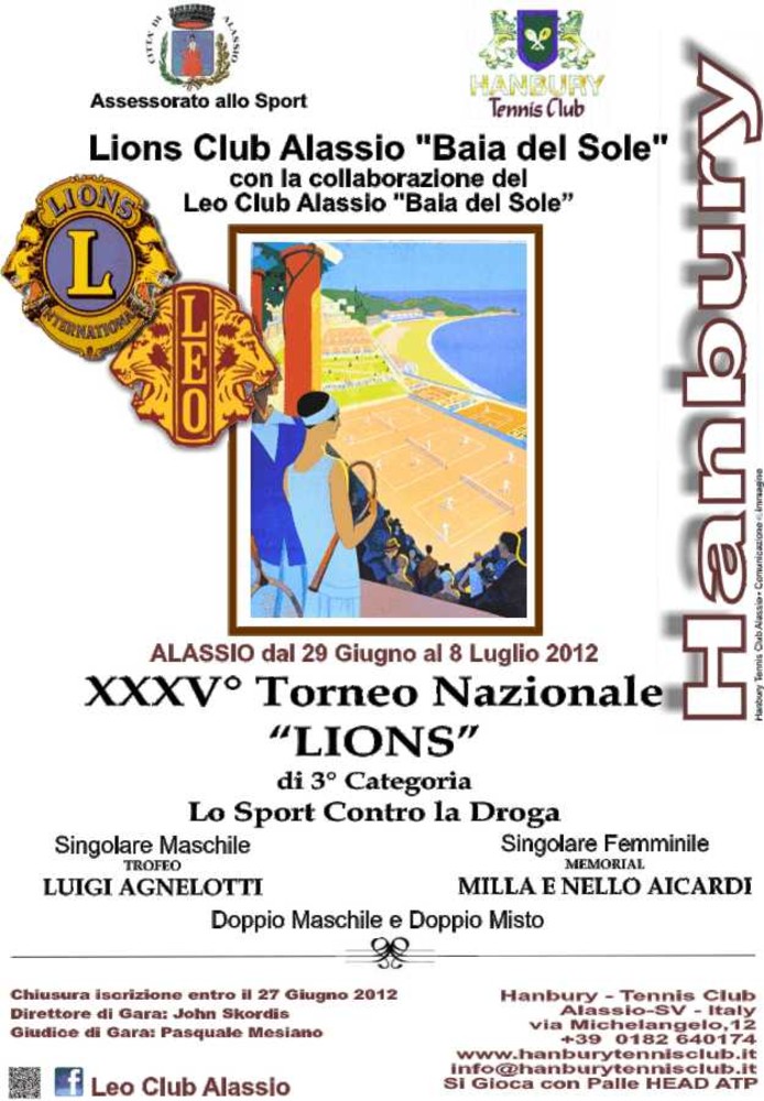 Tennis: dal 29 giugno parte il XXXV Torneo Nazionale “Lions” Tennis: dal 29 giugno parte il XXXV Torneo Nazionale “Lions”