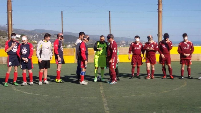 Calcio Non Vedenti. Show del Liguria Calcio, Roma battuta 4-1