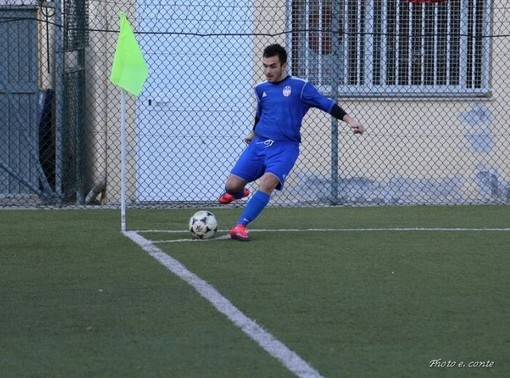 Mattia Ambesi, centrocampista del Bordighera Sant'Ampelio, autore del momentaneo 1-0 sul campo dello Speranza Savona