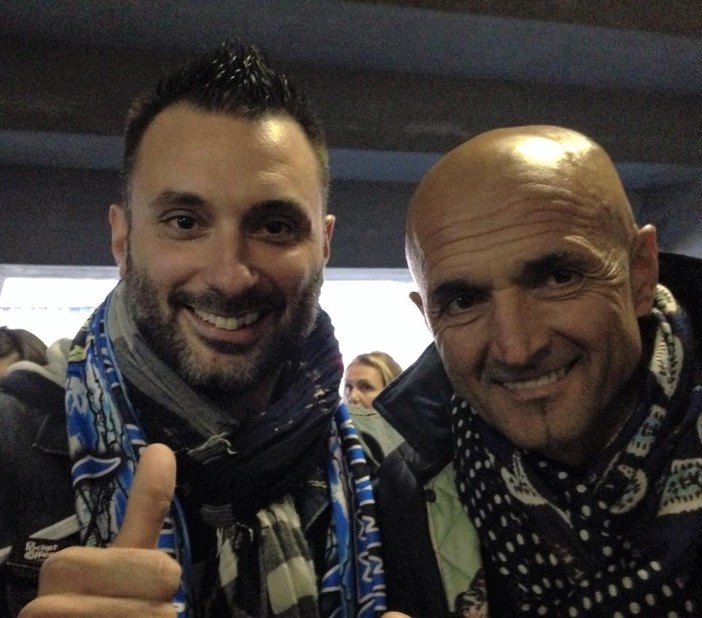 Nella foto tratta dal proprio profilo Facebook, Marco Roccati con Luciano Spalletti Nella foto tratta dal proprio profilo Facebook, Marco Roccati con Luciano Spalletti