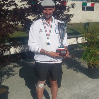 Nella foto Marino Artioli, giocatore della Bocciofila Roverino Ventimiglia e campione italiano in carica