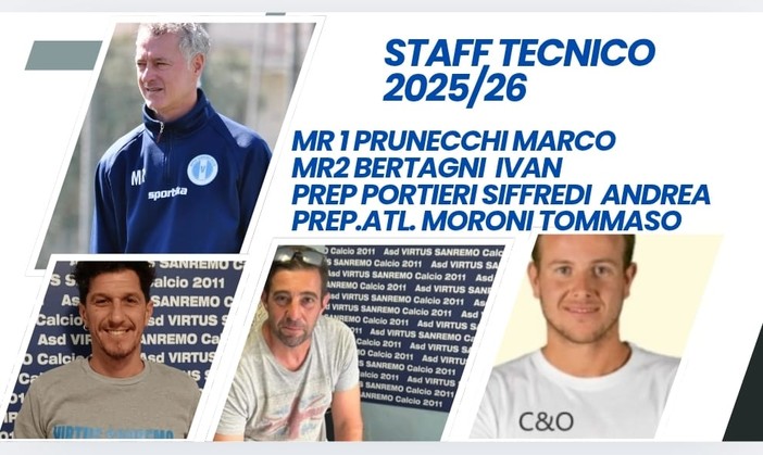 Calcio: la Virtus Sanremo punta alla promozione con mister Marco Prunecchi, ora scatta il mercato Calcio: la Virtus Sanremo punta alla promozione con mister Marco Prunecchi, ora scatta il mercato