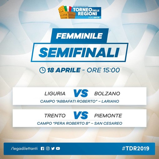 Calcio, Torneo delle Regioni. Le semifinali femminili sono Liguria-Bolzano e Trento-Piemonte