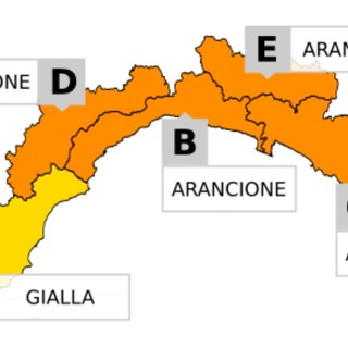 Allerta Meteo. Forte perturbazione in arrivo, quasi l'intera Liguria colorata di arancione