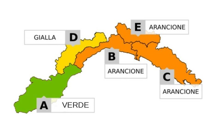 Allerta Meteo | Savonese diviso in tre: livello verde a ponente, arancione a levante, giallo in Val Bormida Allerta Meteo | Savonese diviso in tre: livello verde a ponente, arancione a levante, giallo in Val Bormida