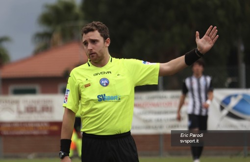 Luca Savino, arbitrerà il Savona a Genova contro la Superba