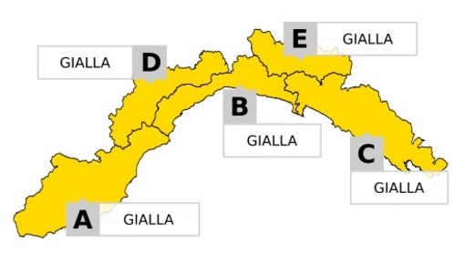 Maltempo in Liguria, emessa allerta gialla per temporali