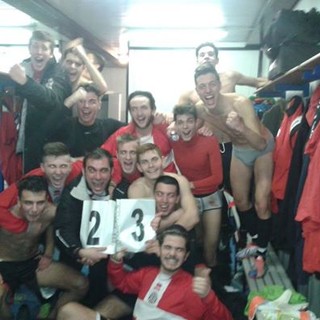 I festeggiamenti dell'Arenzano dopo la vittoria odierna