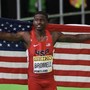 foto Colombo/FIDAL: Trayvon Bromell celebra l'oro iridato 2016 dei 60m indoor
