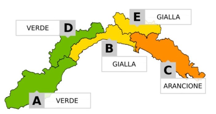 Allerta Meteo: livello giallo sul levante savonese e genovesato, arancione nello spezzino Allerta Meteo: livello giallo sul levante savonese e genovesato, arancione nello spezzino