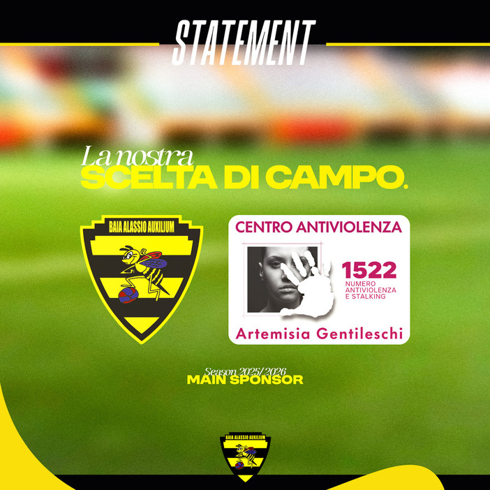 Calcio, Baia Alassio Auxilium. Il Centro Antiviolenza Artemisia Gentileschi sarà il main sponsor sulle divise giallonere