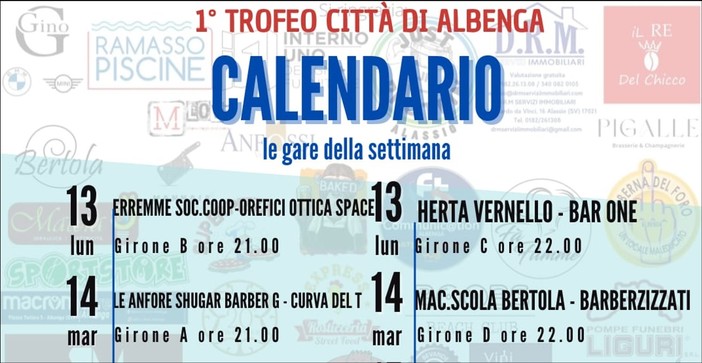 Calcio a 7, Trofeo Città di Albenga. Ecco il calendario completo della prima fase, lunedì si parte con i gironi B e C
