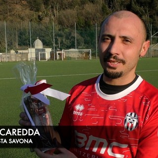 Calcio, Savona. Orgoglio e un premio speciale per Stefano Caredda: &quot;Continuiamo a onorare questa maglia, non era facile battere il Cogoleto con l'uomo in meno&quot; (VIDEO)