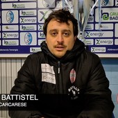 Calcio, Carcarese. Battistel si tiene stretto il primo tempo di Pietra: "Subìto il pareggio nel momento peggiore, ma la loro qualità ha fatto la differenza" (VIDEO)