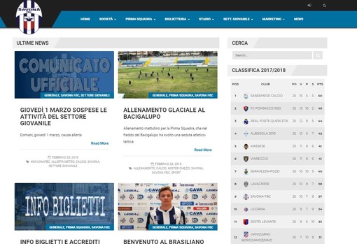 Calcio, Savona. Il nuovo sito ufficiale è nato dalle mani di Pietro Tedde: &quot;Fruibilità e inserimento di numerosi dati statistici sono gli elementi alla base del progetto&quot;