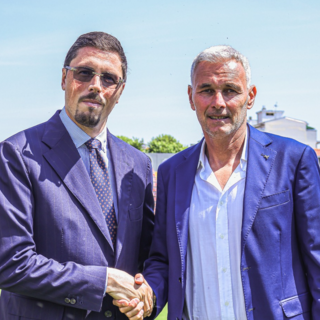Marco Sesia insieme al presidente Barani (foto Us Alessandria)
