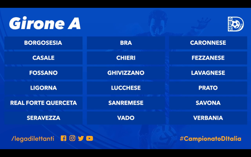 Calcio, Serie D: ufficializzato il girone A, ecco le avversarie di Savona, Vado e Sanremese