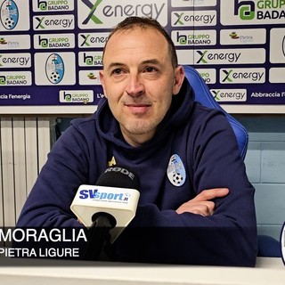 Calcio, Pietra Ligure. Il derby è biancoceleste, ma quanta sofferenza per Moraglia: "Ci siamo complicati la vita, ma è un successo meritato" (VIDEO)