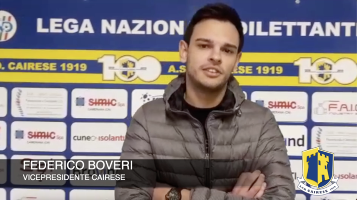 Calcio, Cairese. Il vicepresidente Boveri chiama a rapporto la squadra: "Vergogniamoci della prestazione contro l'Arenzano" (VIDEO) Calcio, Cairese. Il vicepresidente Boveri chiama a rapporto la squadra: "Vergogniamoci della prestazione contro l'Arenzano" (VIDEO)