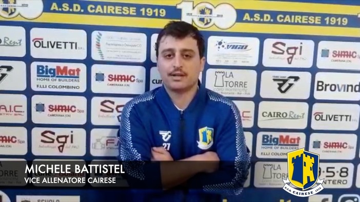 Calcio. Cairese. Battistel festeggia il 3-1 al Forza e Coraggio: "Approccio decisivo, con l'Albenga prepareremo la partita sempre con la nostra filosofia" (VIDEO)