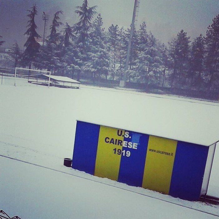 Calcio, Cairese. Neve al Brin, possibile esodo per il match con il Ceriale