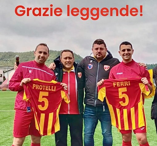Calcio. Il Millesimo celebra Ferro e Protelli: "Grazie, leggende"