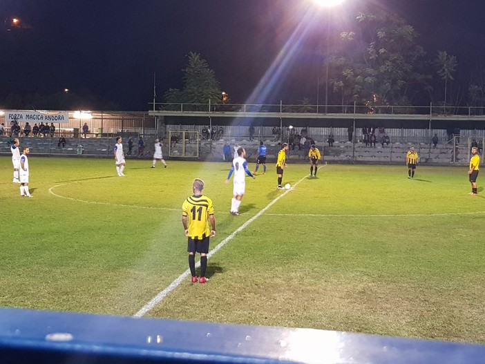 Calcio, Coppa Liguria di Seconda Categoria: le fiammate della Baia Alassio scottano l'AC Andora, i gialloneri passano 3-1 allo "Scirea"