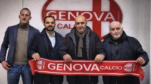 da sinistra: il ds Andrea Catania, il vicePres Matteo Machieraldo, il mister Luca Monteforte, il Presidente Marco Vacca