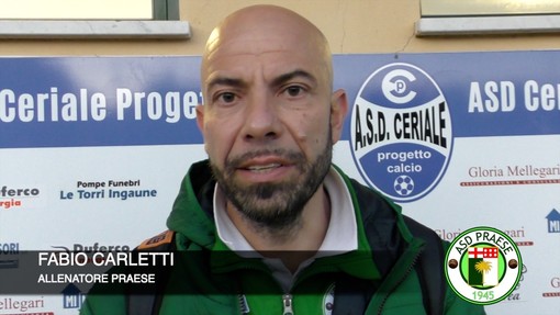 Calcio, Praese. Carletti rende onore al Ceriale: "Mi hanno impressionato, Brignoli grande allenatore" (VIDEO) Calcio, Praese. Carletti rende onore al Ceriale: "Mi hanno impressionato, Brignoli grande allenatore" (VIDEO)