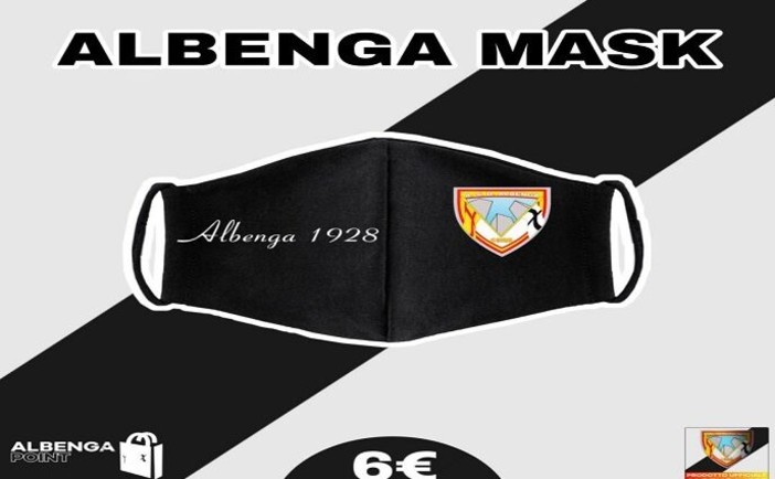 Calcio, Albenga. Arrivano le mascherine griffate con i colori e il logo del club