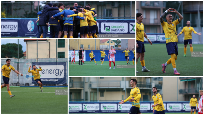 Calcio, Eccellenza. Di forza e carattere il Pietra Ligure risponde colpo su colpo alla Carcarese e si porta a -1 dal Millesimo