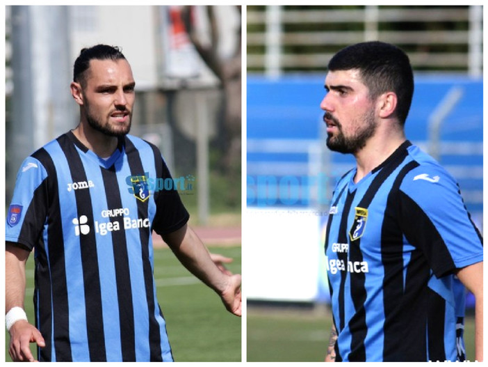 Luca Donaggio e Paolo Scannapieco con la maglia dell'Imperia