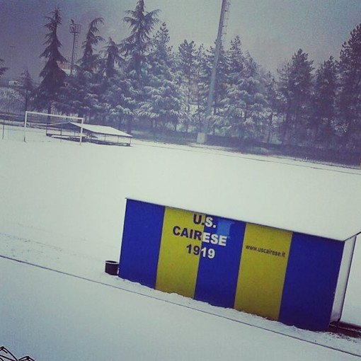 Calcio, Eccellenza: c'è ancora neve in Valbormida cambio di sede per Cairese - Alassio FC