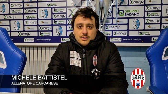 Calcio, Carcarese. Battistel si tiene stretto il primo tempo di Pietra: "Subìto il pareggio nel momento peggiore, ma la loro qualità ha fatto la differenza" (VIDEO)