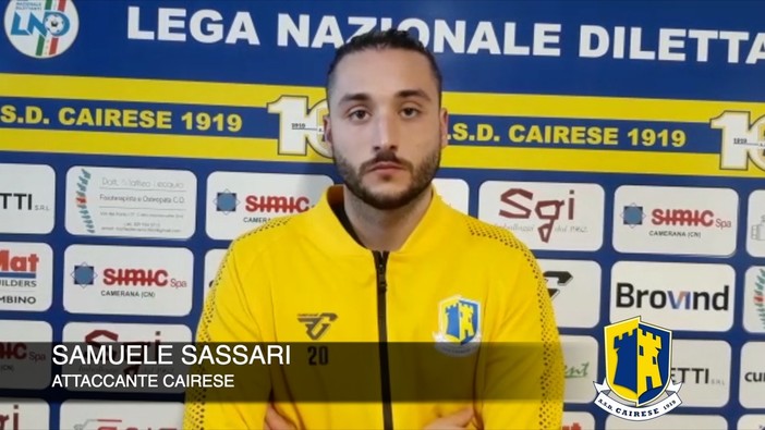 Calcio, Cairese. Un gol non basta a Samuele Sassari: "Ne mancano ancora per i miei standard, a Lavagna per fare punti" (VIDEO) Calcio, Cairese. Un gol non basta a Samuele Sassari: "Ne mancano ancora per i miei standard, a Lavagna per fare punti" (VIDEO)