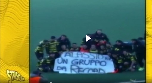 (VIDEO): l'Alassio FC sbarca a Striscia lo Striscione