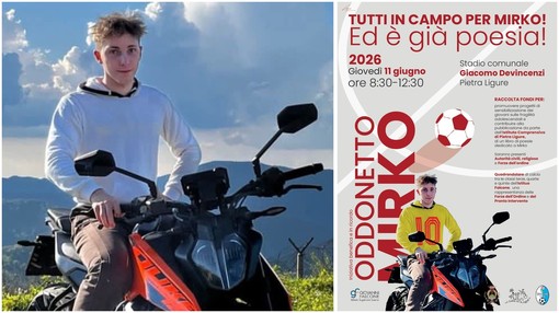 Giovedì 11 giugno a Pietra Ligure "Tutti in campo per Mirko! Ed è già poesia!"
