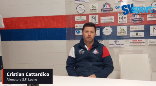 Calcio, S.F. Loano. La certezza di mister Cattardico: "Pareggiare in 9 contro 11 conferma quanto il nostro primo posto sia meritato" (VIDEO)