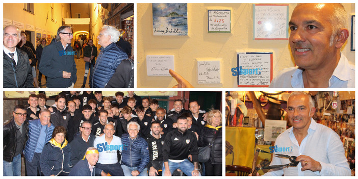 Calcio, Albenga. Pietro Buttu ha la sua piastrella sul muretto, tutti gli scatti dalla cantina dei Fiuei (FOTOGALLERY)