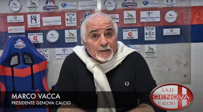 Genova Calcio. Il presidente Vacca loda mister Carletti dopo il successo di Loano: "Ha portato il giusto spirito, i rossoblu si salveranno" (VIDEO)