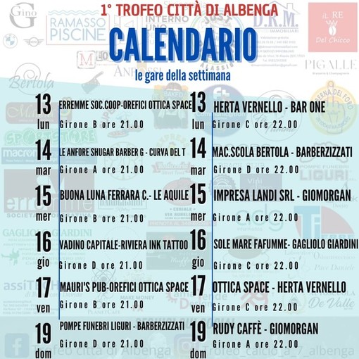 Calcio a 7. Stasera inizia il Trofeo Città di Albenga! Fischio d'inizio a San Bernardino alle 21:00